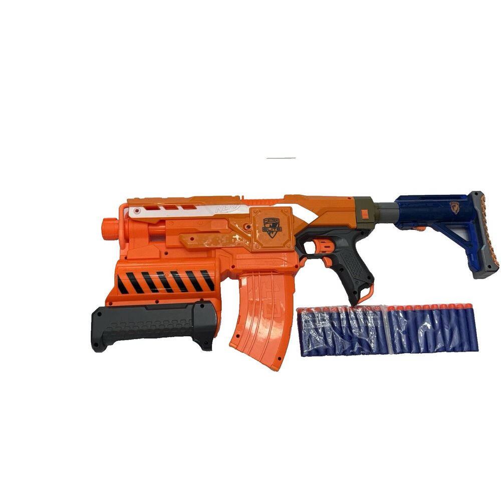 Nerf N-Strike Elite Demolisher 2-in-1 Motorized Blaster 10 Mag 20 Darts EUC